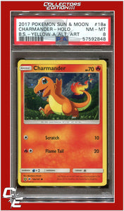 Burning Shadows 18a Charmander Holo Alternate Art PSA 8