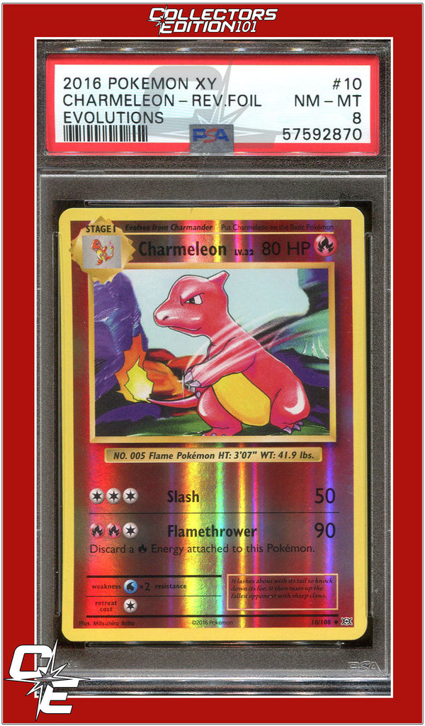 Evolutions 10 Charmeleon Reverse Foil PSA 8 | Collectors Edition 101 Evolutions 10 Charmeleon Reverse Foil PSA 8 | Collectors Edition 101