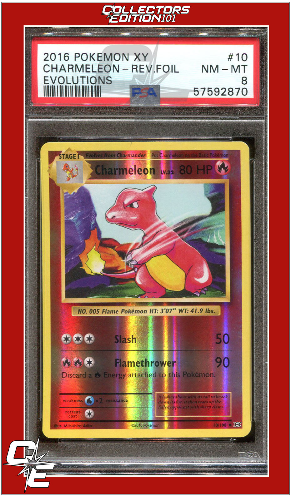 Evolutions 10 Charmeleon Reverse Foil PSA 8 | Collectors Edition 101 Evolutions 10 Charmeleon Reverse Foil PSA 8 | Collectors Edition 101