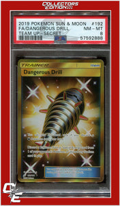 Team Up 192 Full Art/Dangerous Drill Secret PSA 8