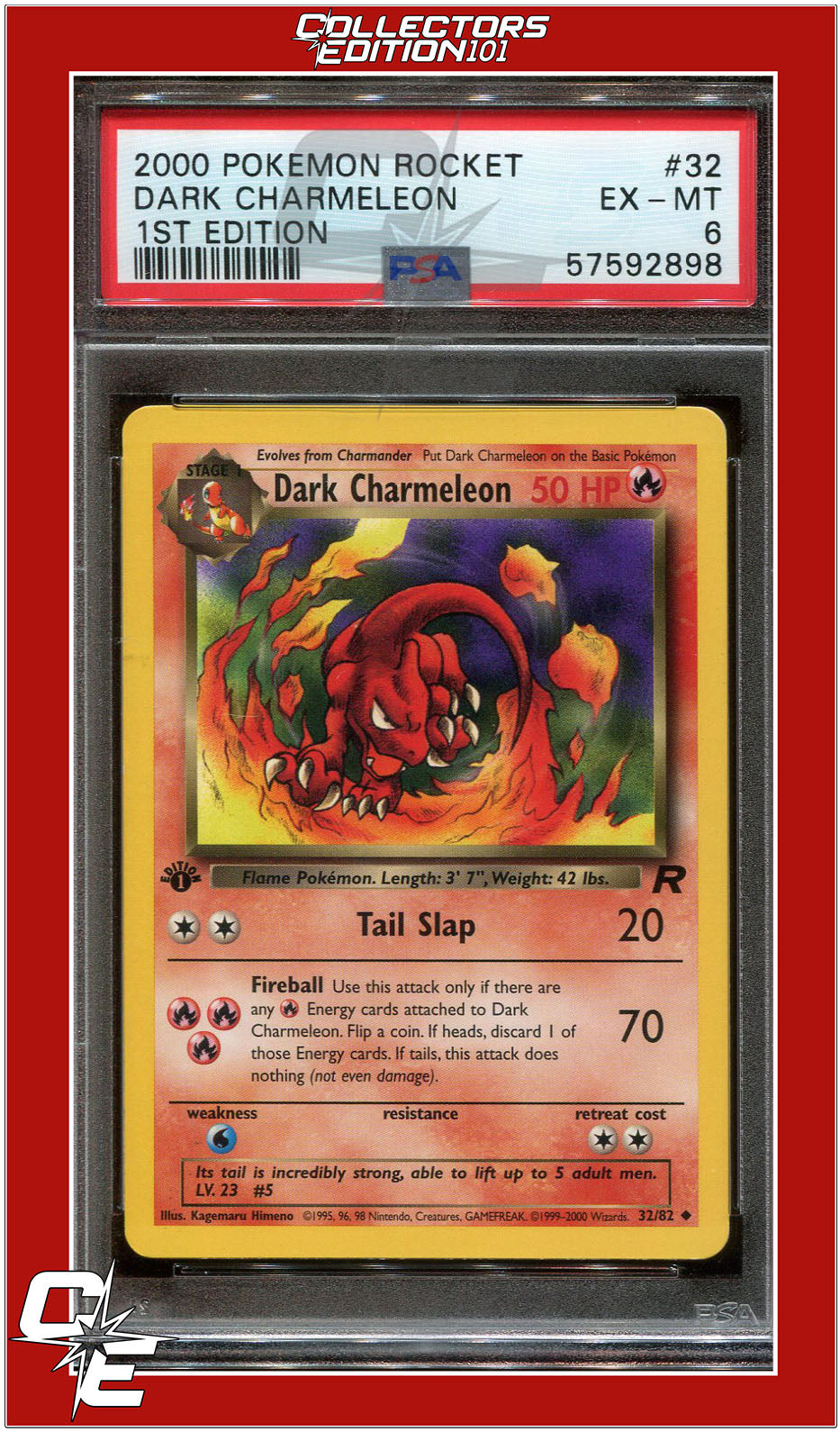 Team Rocket 32 Dark Charmeleon 1st Edition PSA 6