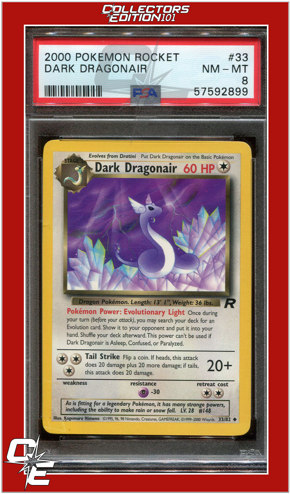 Team Rocket 33 Dark Dragonair PSA 8