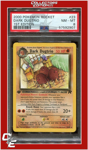 Team Rocket 23 Dark Dugtrio 1st Edition PSA 8