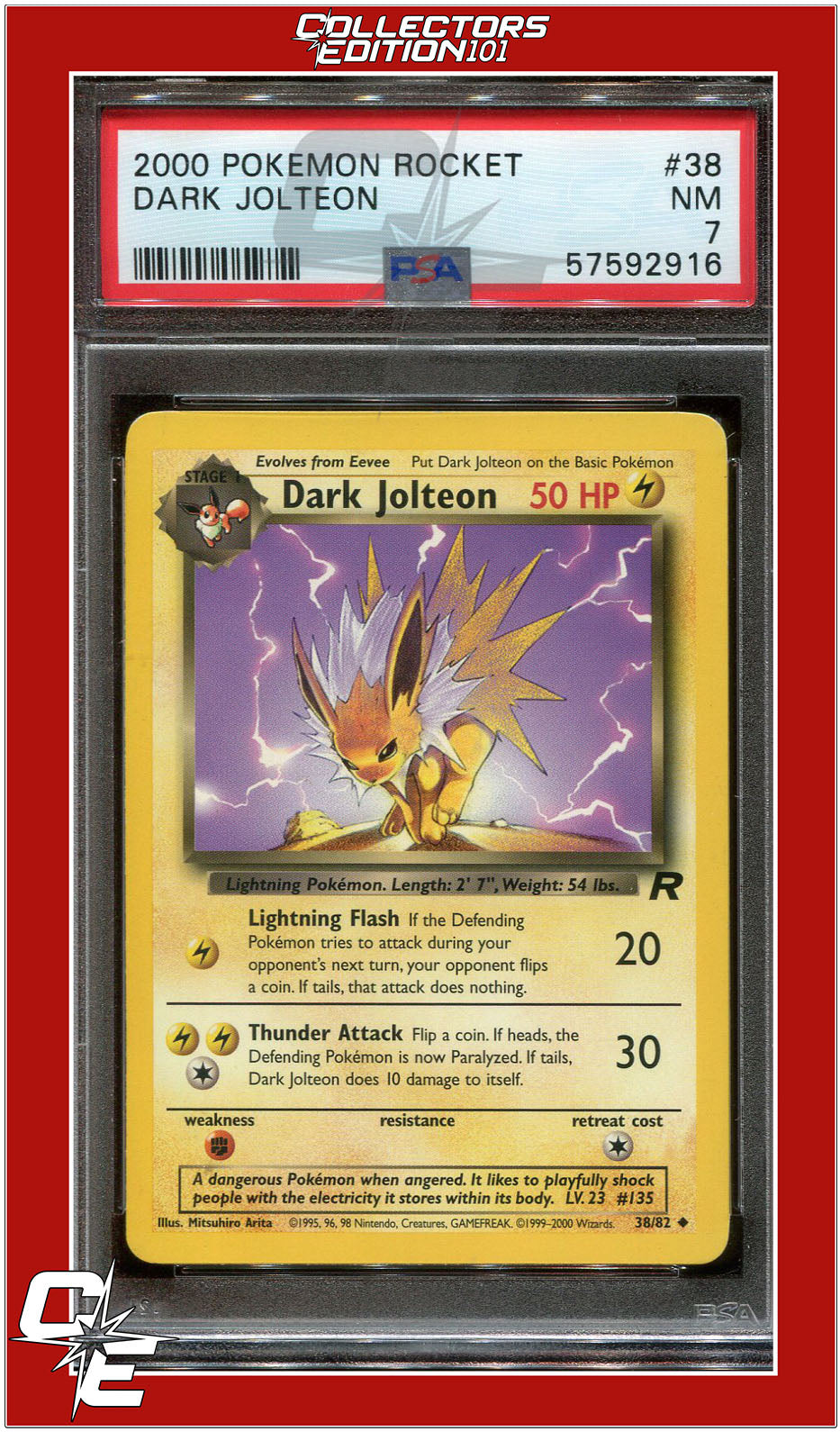 Team Rocket 38 Dark Jolteon PSA 7