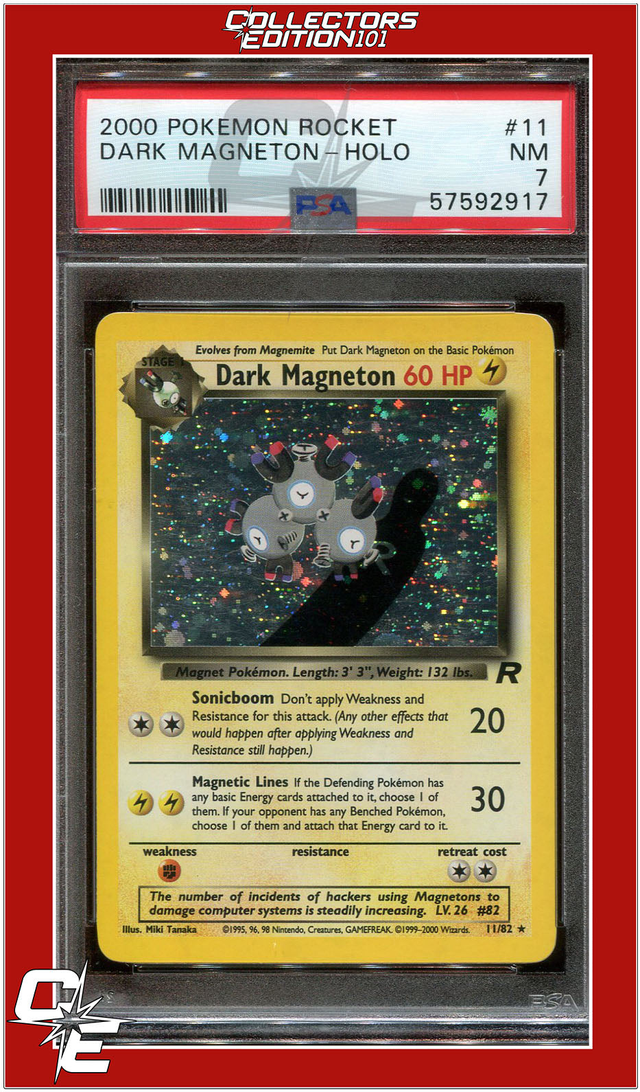 Team Rocket 11 Dark Magneton Holo PSA 7