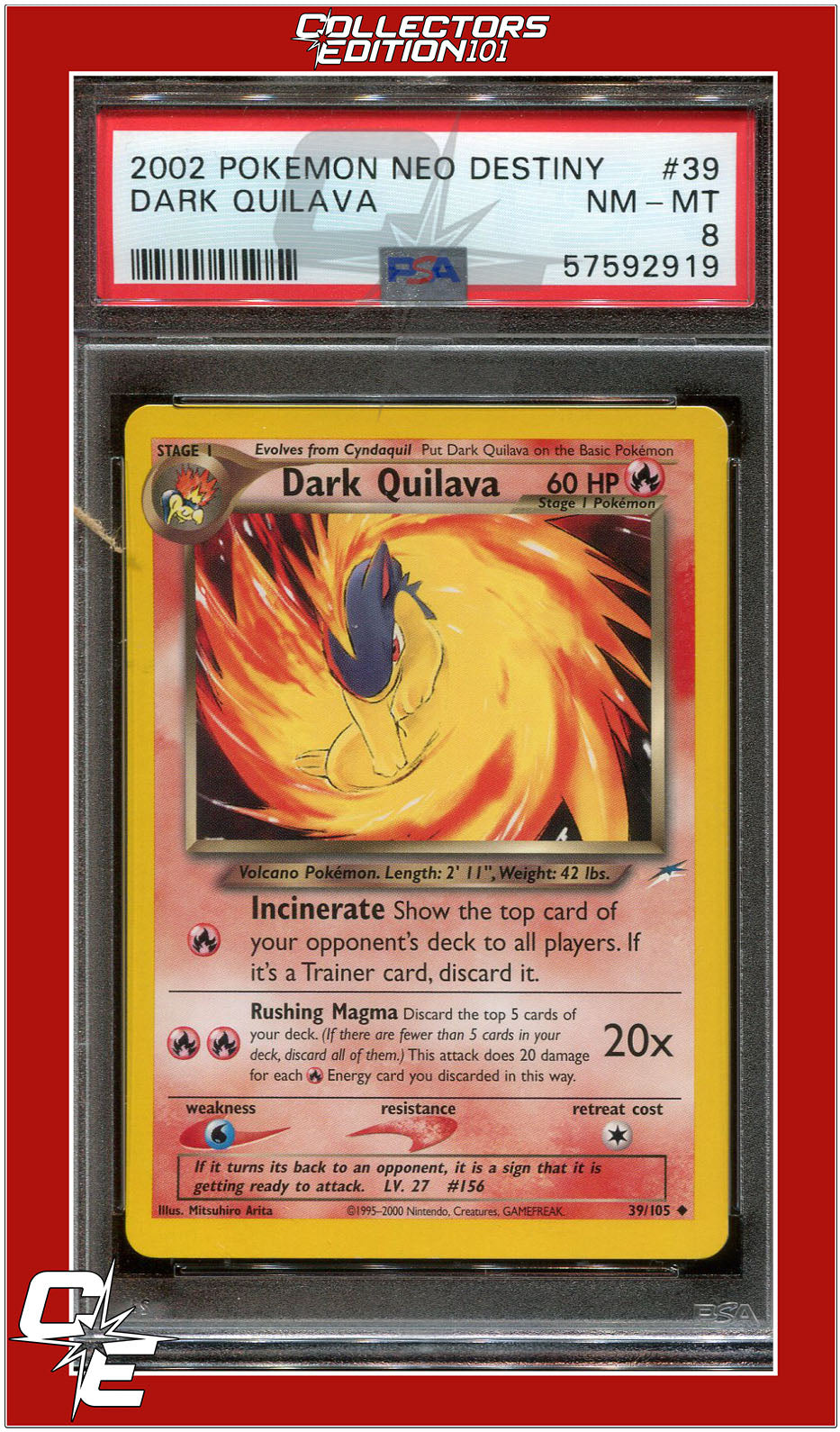 Neo Destiny 39 Dark Quilava PSA 8