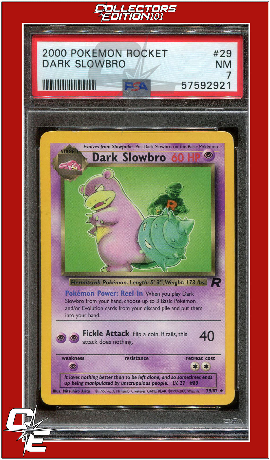 Team Rocket 29 Dark Slowbro PSA 7