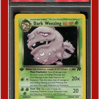 Team Rocket 14 Dark Weezing Holo 1st Edition PSA 7