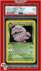 Team Rocket 14 Dark Weezing Holo 1st Edition PSA 7