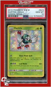 Hidden Fates SV3 Dartrix Holo PSA 10