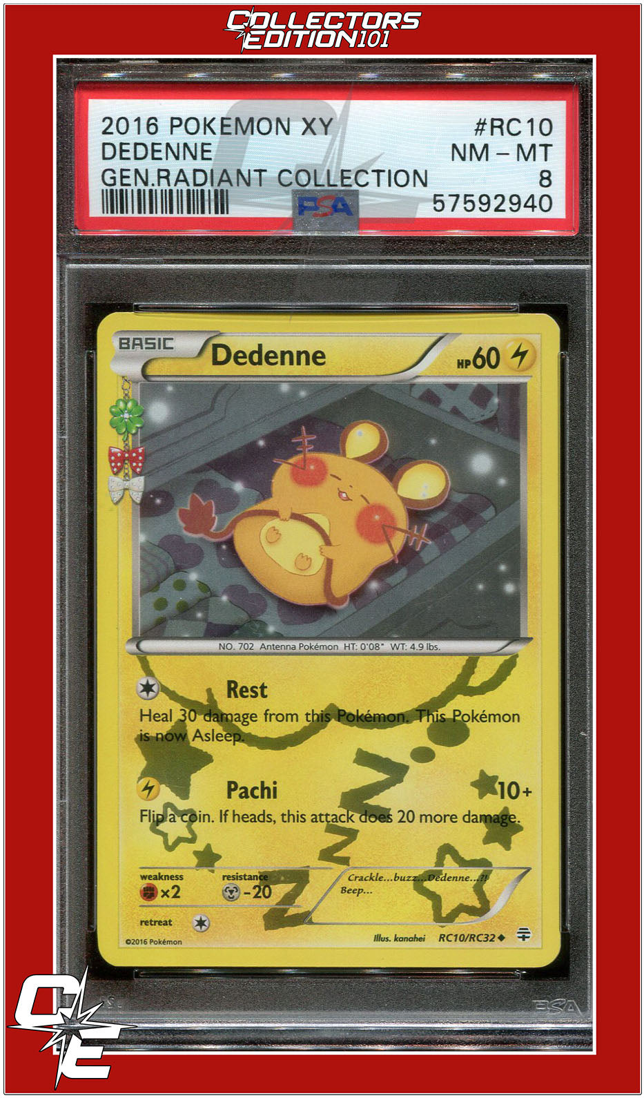 Generations Radiant Collection RC10 Dedenne PSA 8