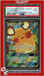 Unbroken Bonds 195a Full Art/Dedenne GX Alternate Art PSA 9