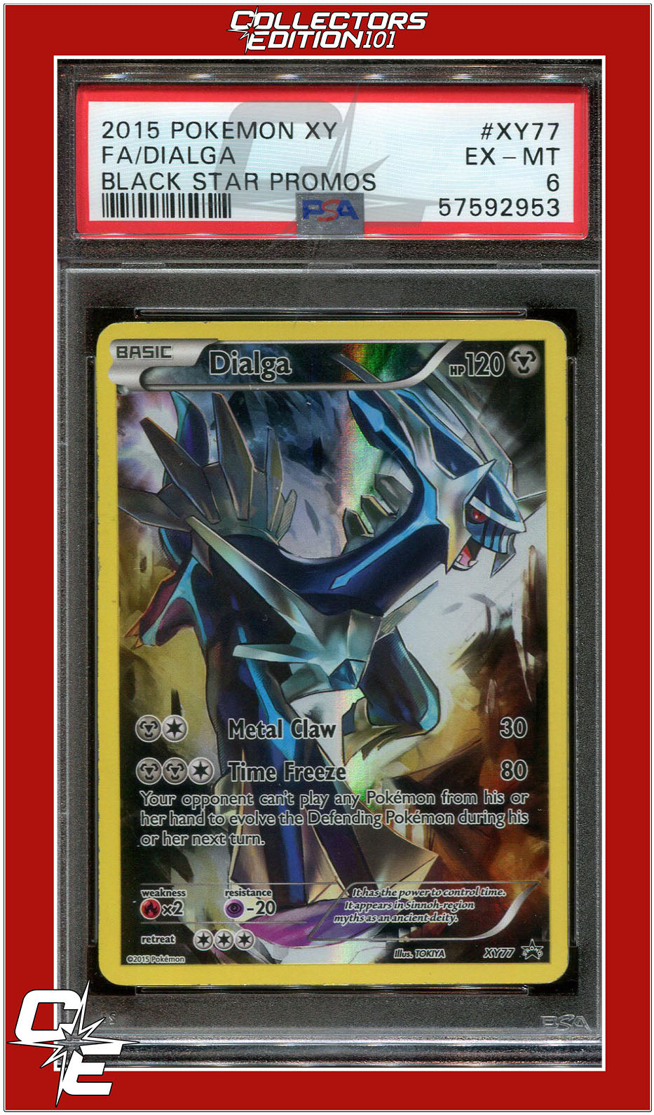 XY Black Star Promo XY77 Full Art/Dialga PSA 6