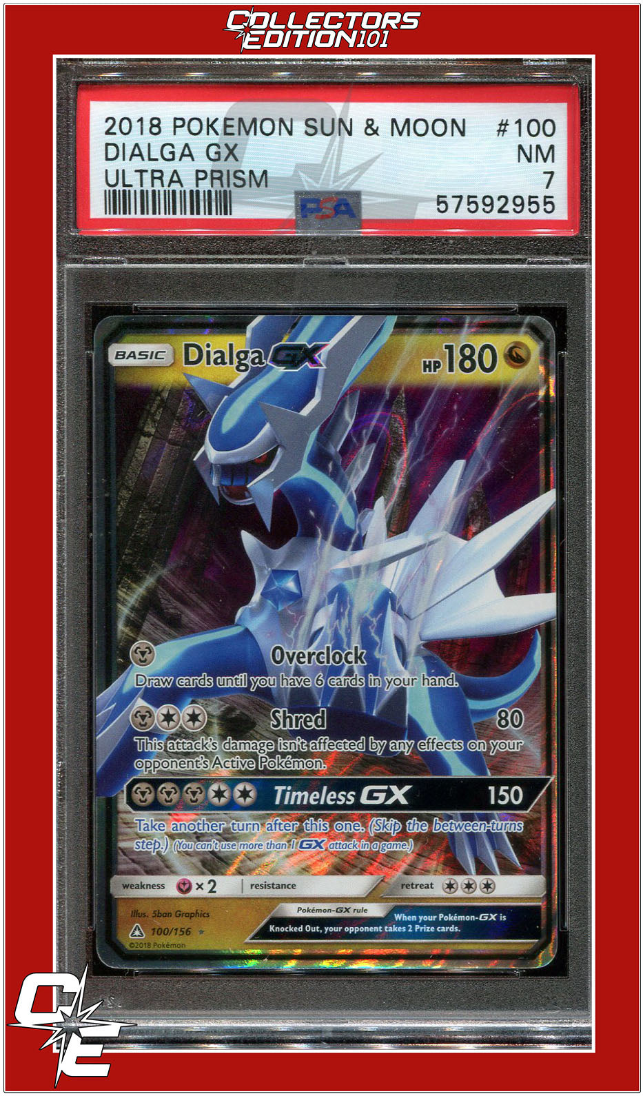 Ultra Prism 100 Dialga GX PSA 7