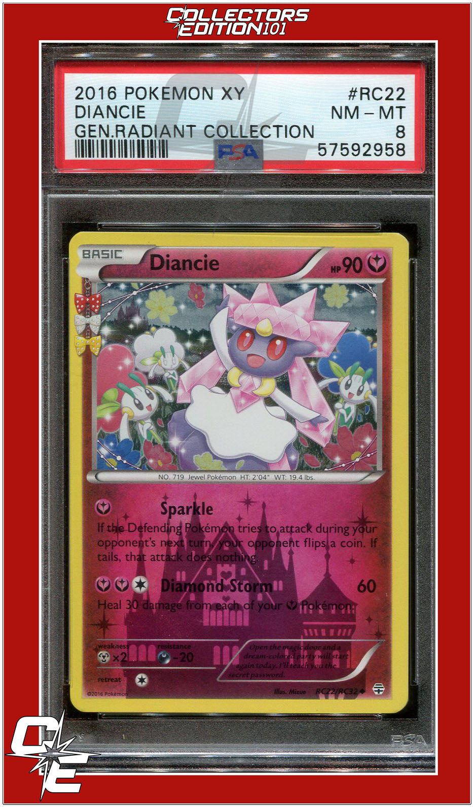 Generations Radiant Collection RC22 Diancie PSA 8