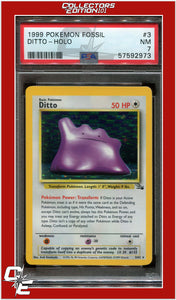 Fossil 3 Ditto Holo PSA 7