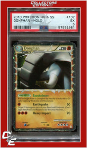 Heartgold & Soulsilver 107 Donphan Holo PSA 5