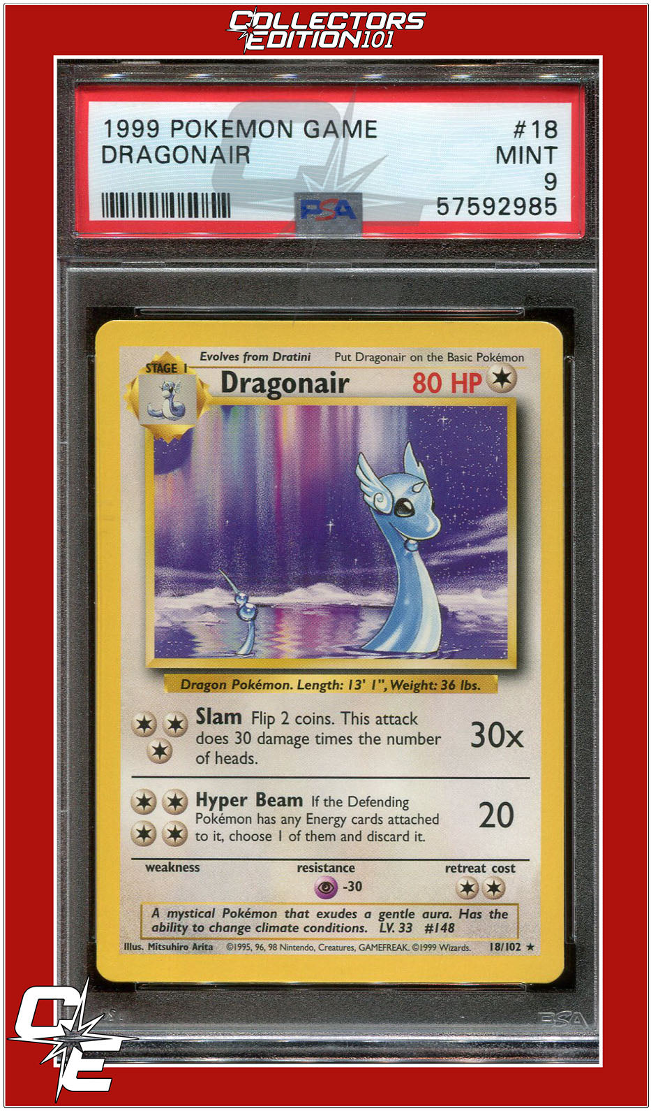 Base Set 18 Dragonair PSA 9