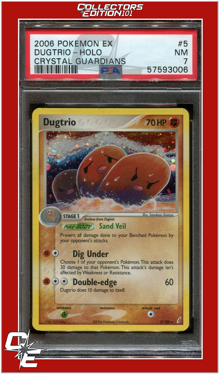 EX Crystal Guardians 5 Dugtrio Holo PSA 7