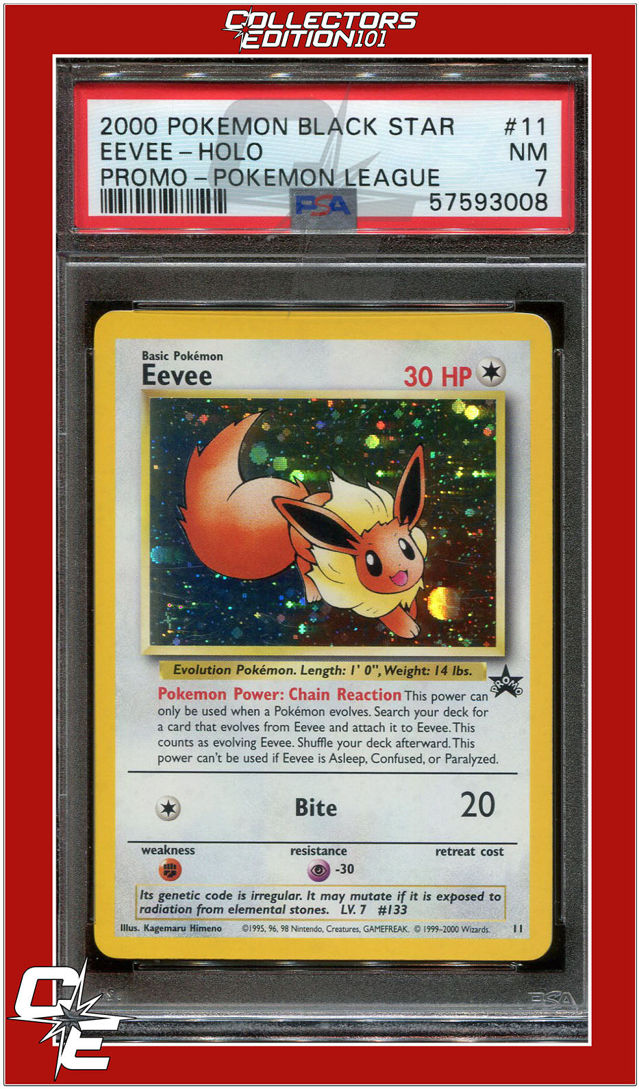 Majestic Dawn 99 Leafeon LV.X Holo PSA 7