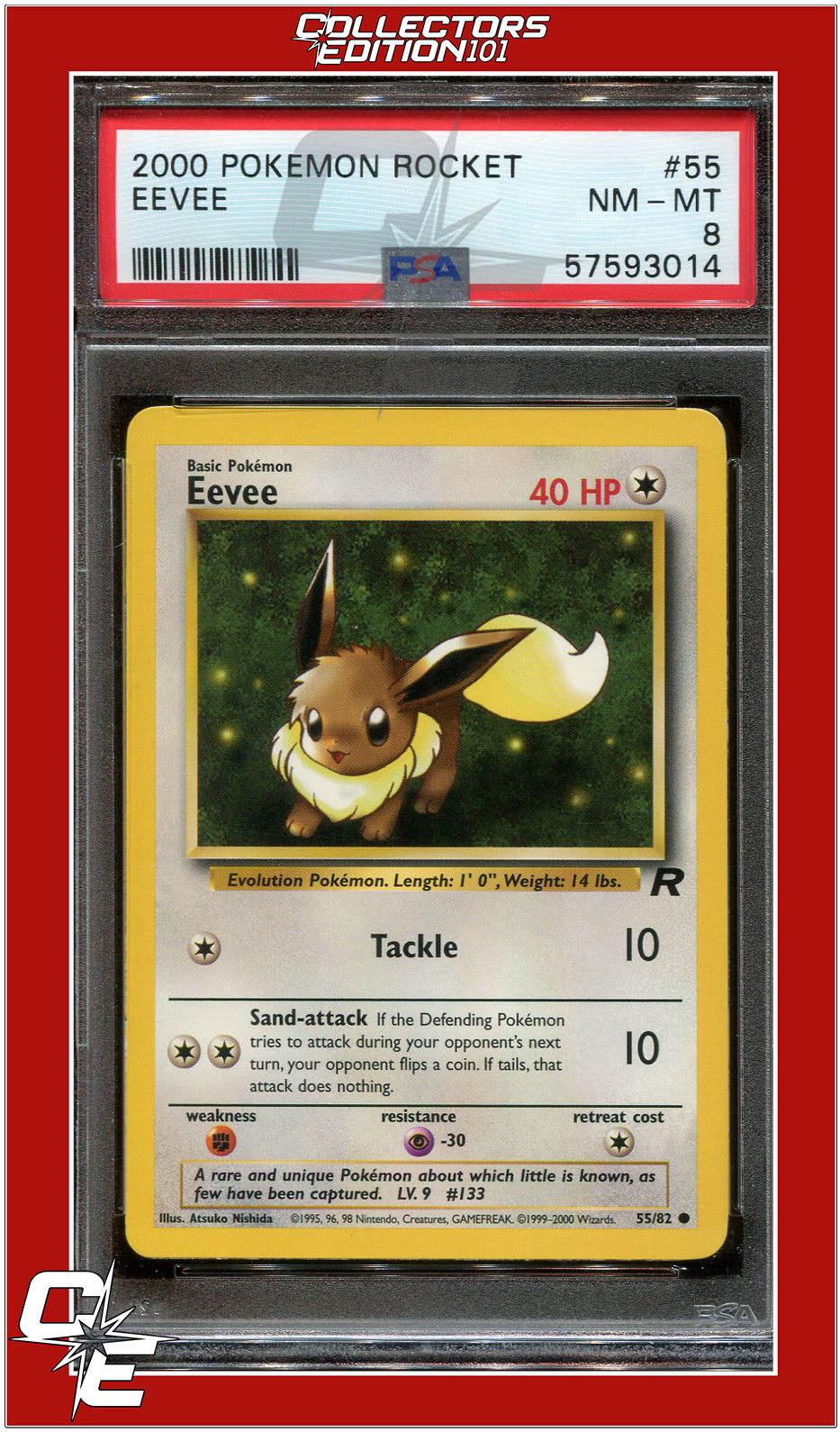 Team Rocket 55 Eevee PSA 8