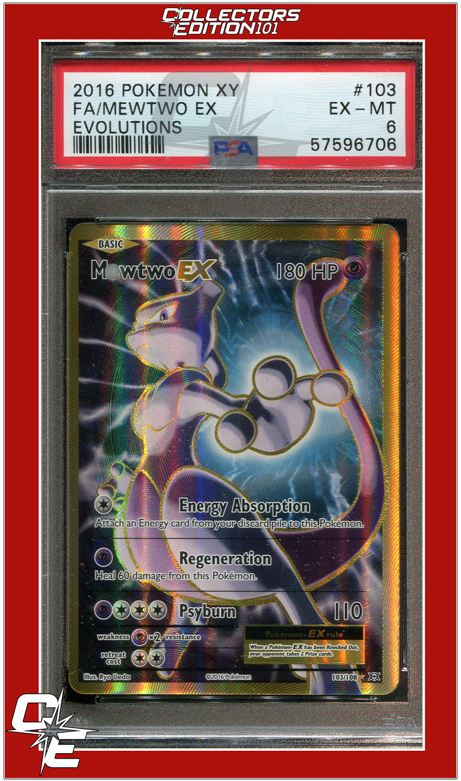 Evolutions 103 Full Art Mewtwo EX PSA 6 | Collectors Edition 101