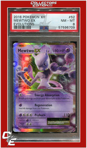 Evolutions 52 Mewtwo EX PSA 8