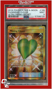 Ultra Prism 168 Full Art Missing Clover Secret PSA 9