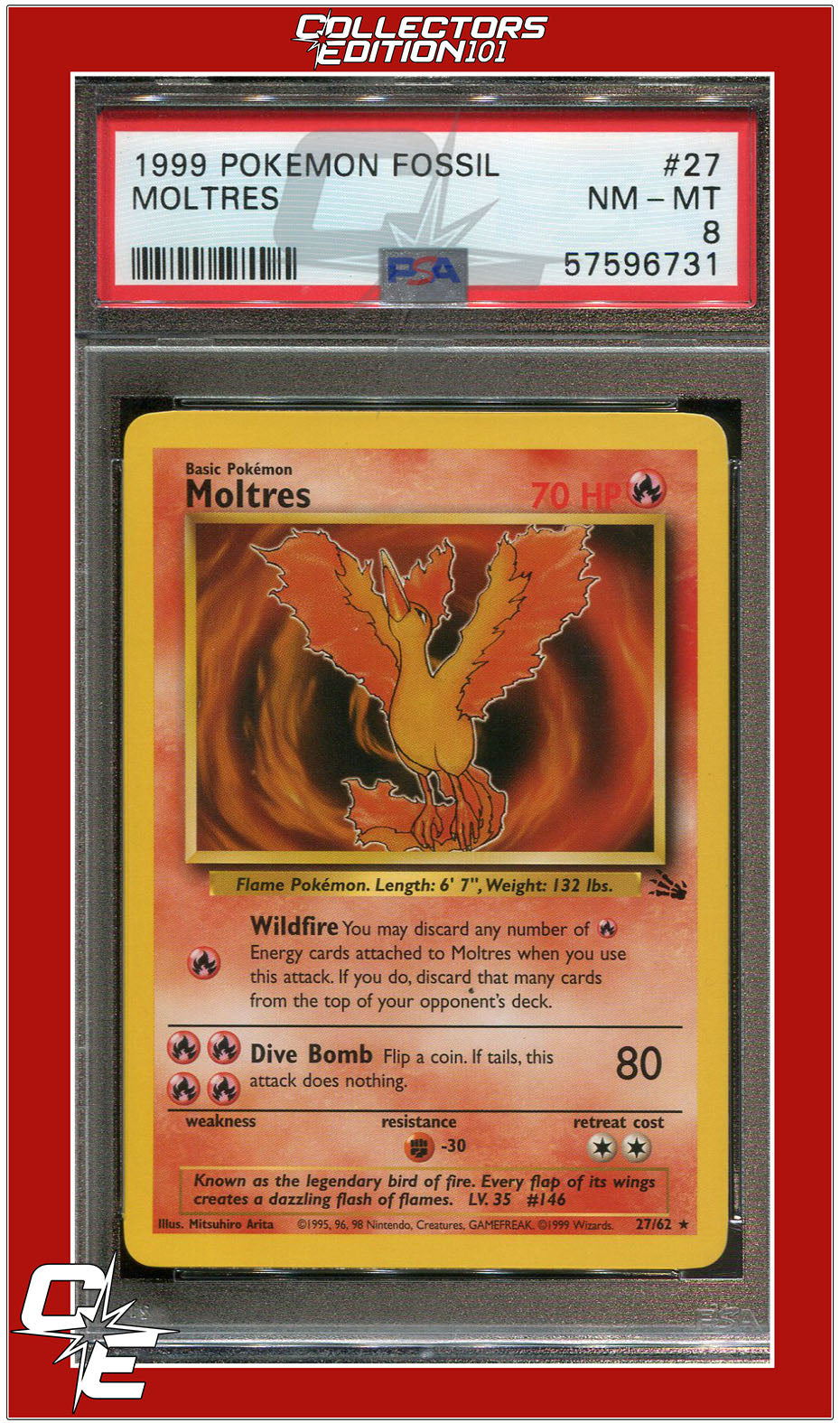 Fossil 27 Moltres PSA 8