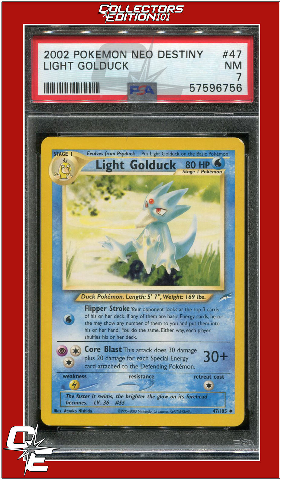 Neo Destiny 47 Light Golduck PSA 7