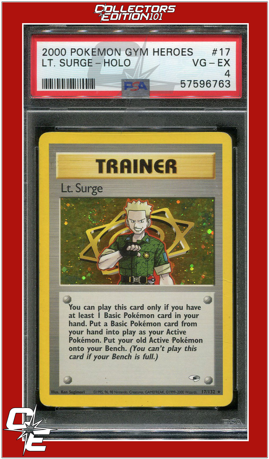 Gym Heroes 17 LT. Surge Holo PSA 4