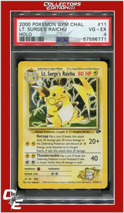 Gym Challenge 11 LT. Surge's Raichu Holo PSA 4