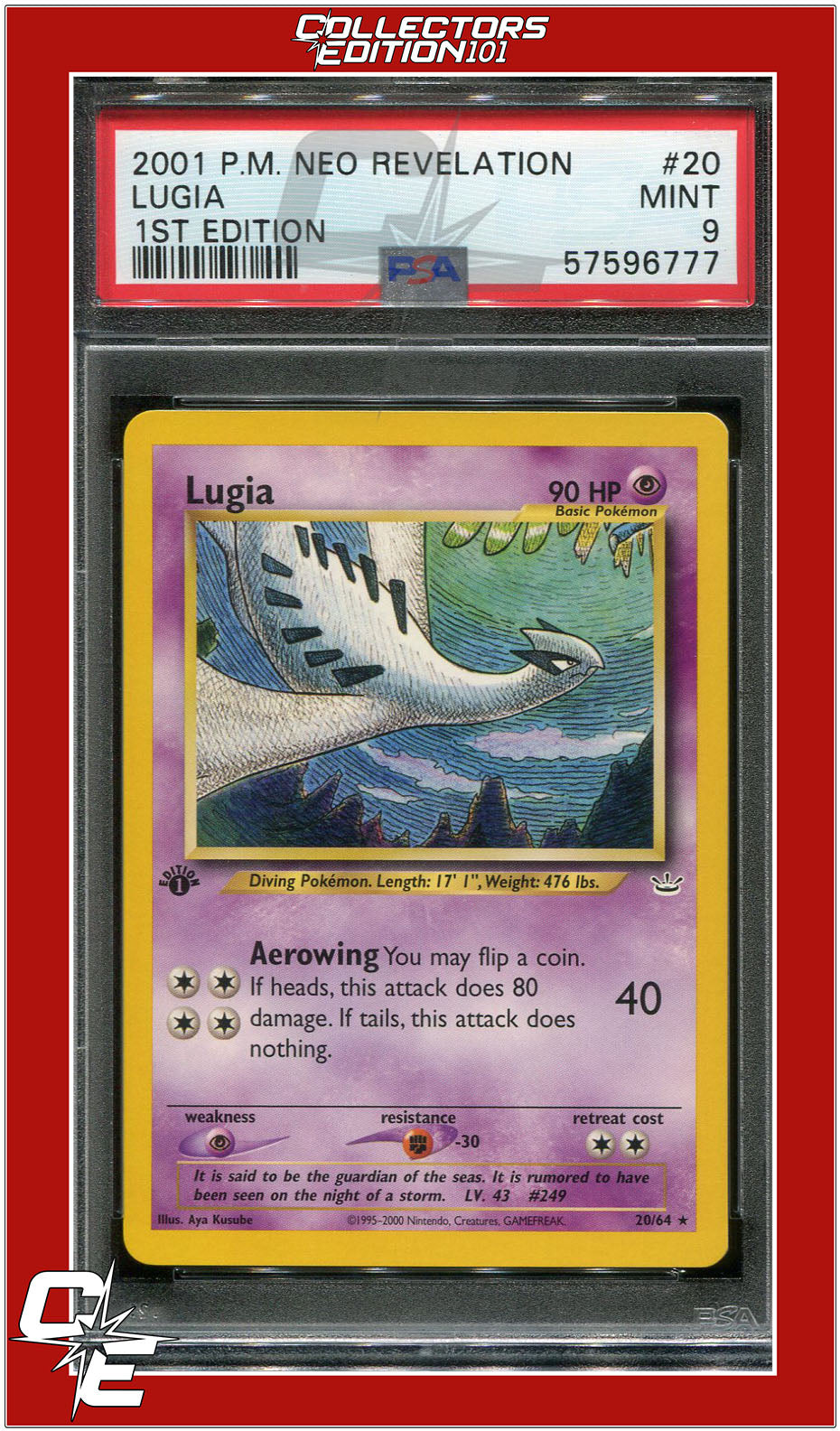 Neo Revelation 1st Edition 20 Lugia PSA 9