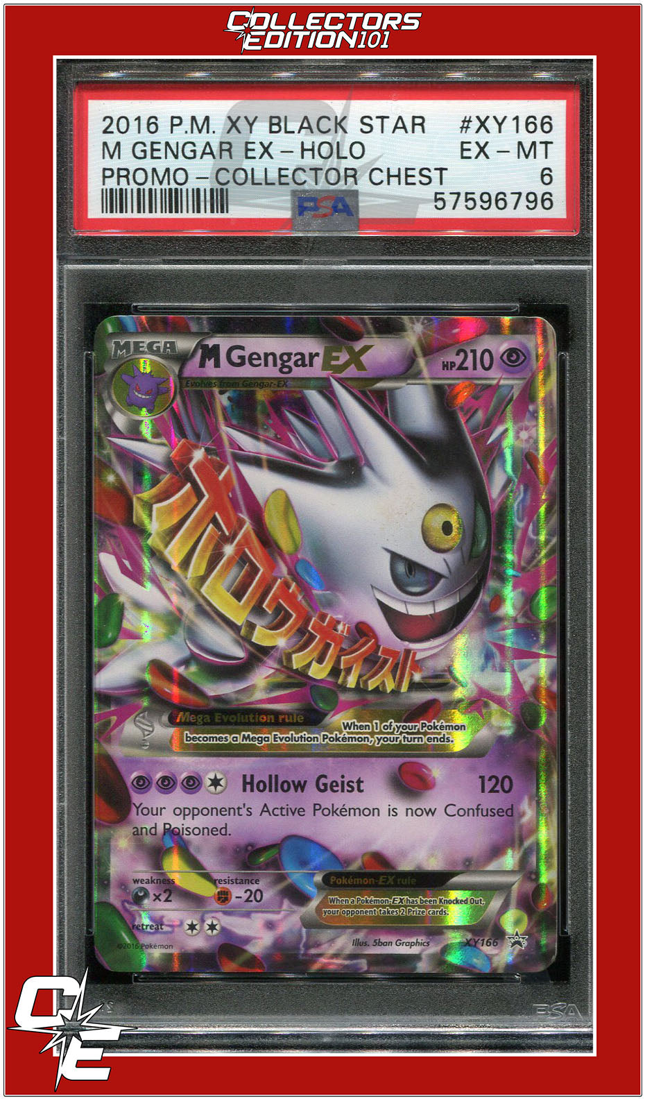 XY Black Star Promo XY166 M Gengar EX PSA 6