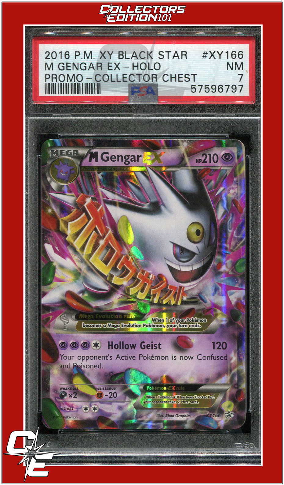 XY Black Star Promo XY166 M Gengar EX PSA 7