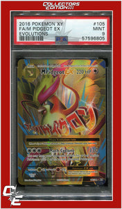 Evolutions 105 Full Art M Pidgeot EX PSA 9