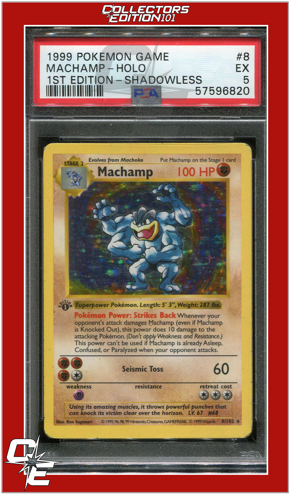 Machamp Base Set 1st Edition Shadowless 2024 #8 PSA 3