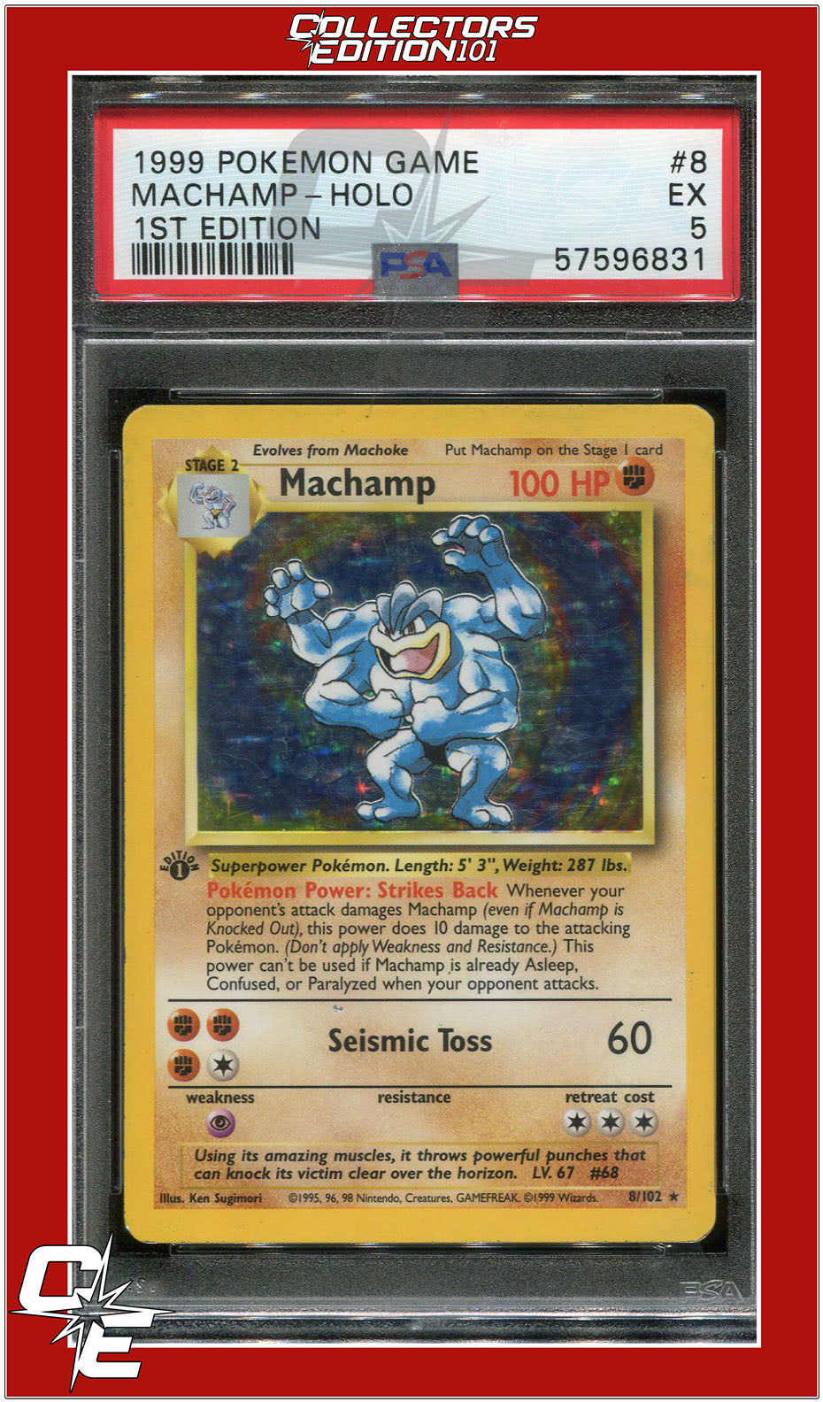 Base Set 8 Machamp Holo 1st Edition PSA 5