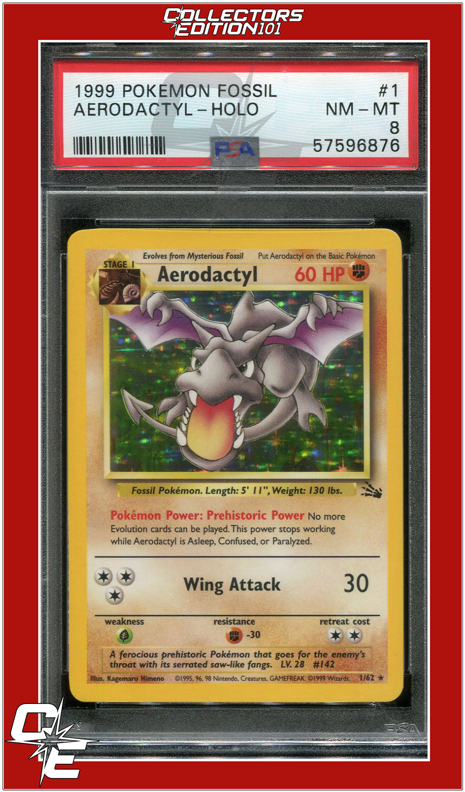 Fossil 1 Aerodactyl Holo PSA 8