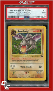 Fossil 1 Aerodactyl Holo PSA 7