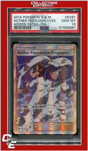 Hidden Fates SV81 Full Art Aether Foundation Employee PSA 10