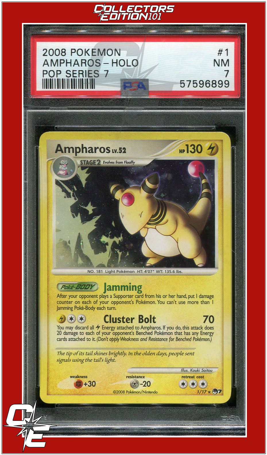 POP Series 7 Ampharos 1 Holo PSA 7