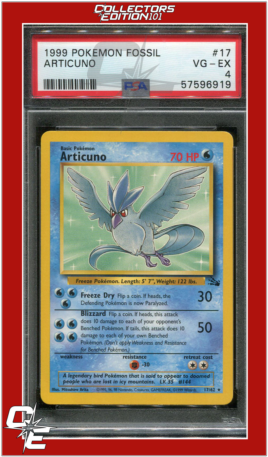 Fossil 17 Articuno PSA 4