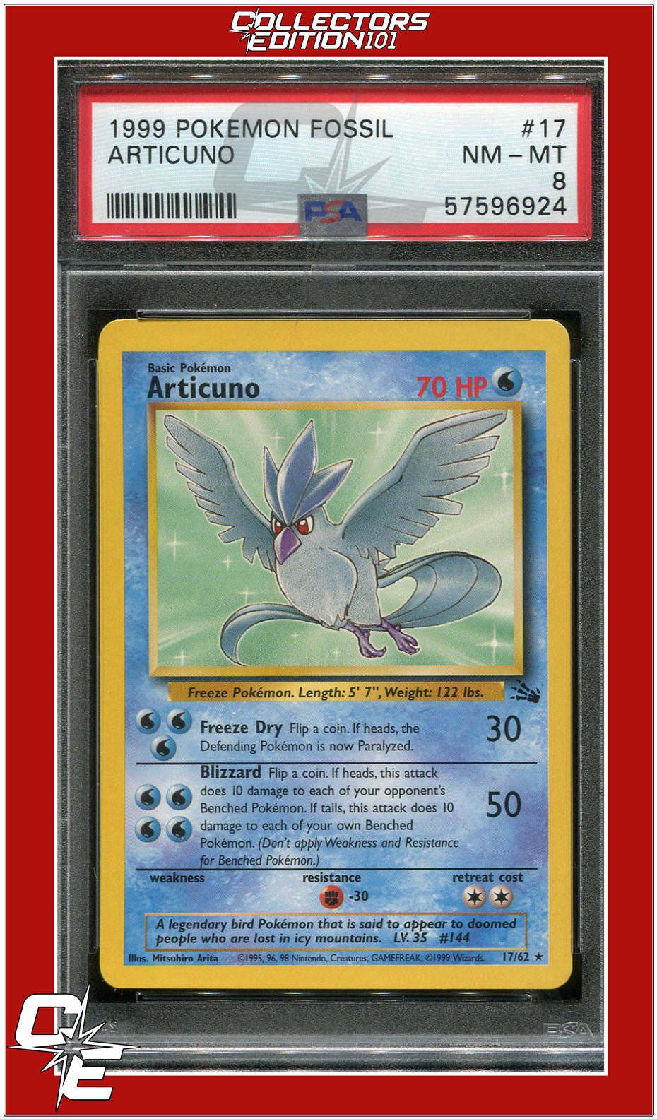 Fossil 17 Articuno PSA 8