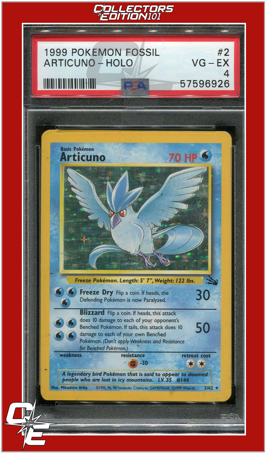 Fossil 2 Articuno Holo PSA 4