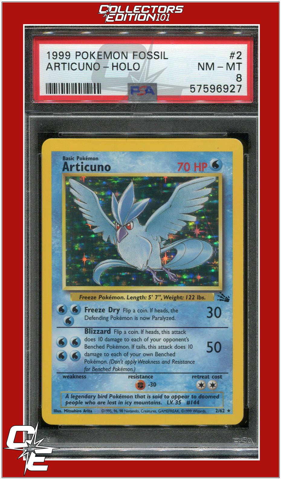 Fossil 2 Articuno Holo PSA 8