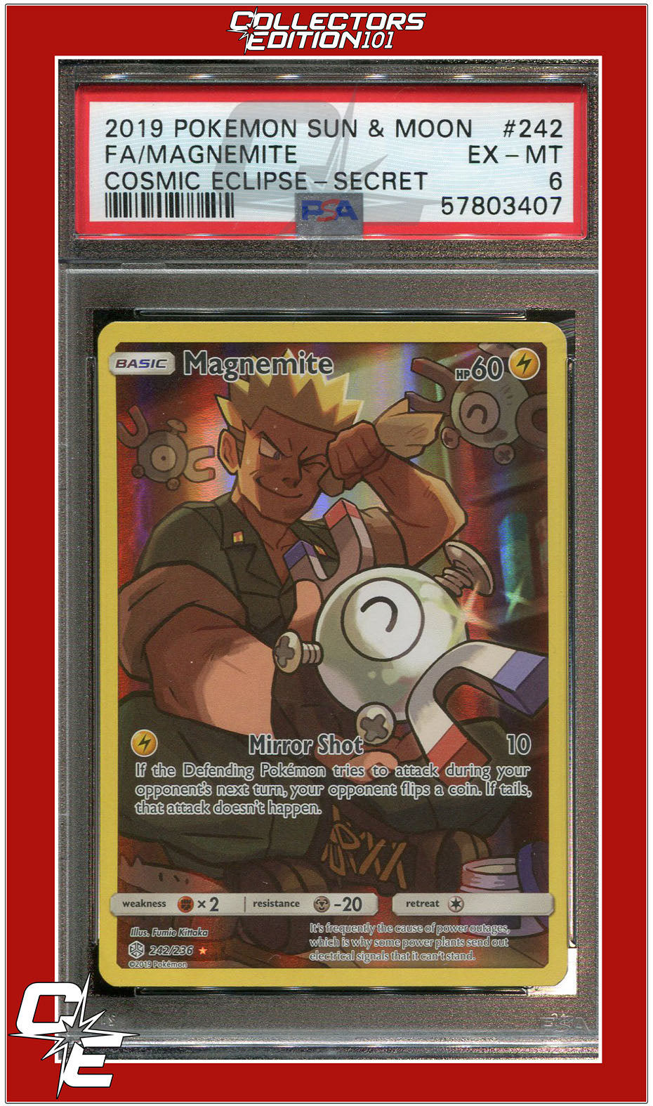 Cosmic Eclipse 242 Full Art Magnemite Secret PSA 6