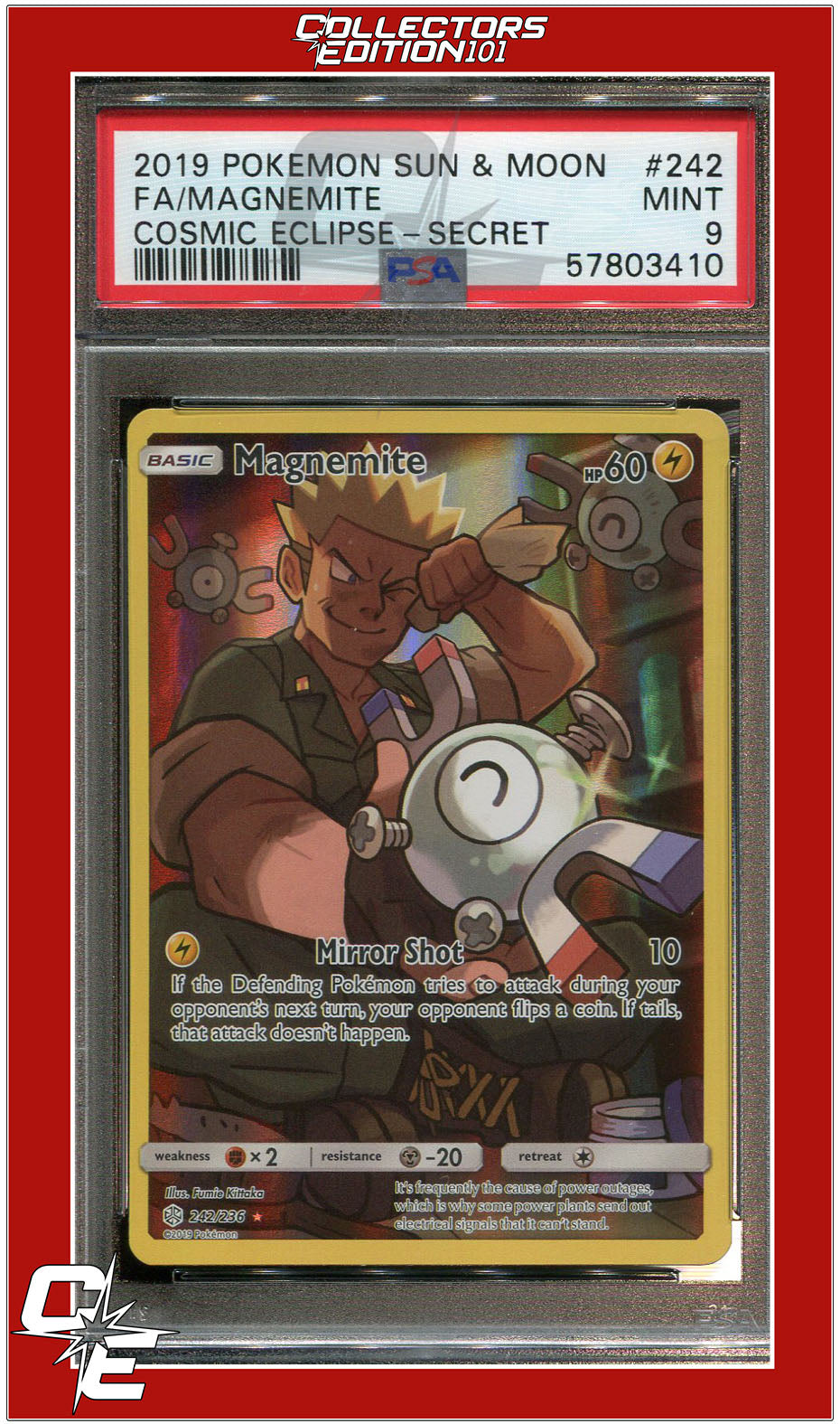 Cosmic Eclipse 242 Full Art Magnemite Secret PSA 9