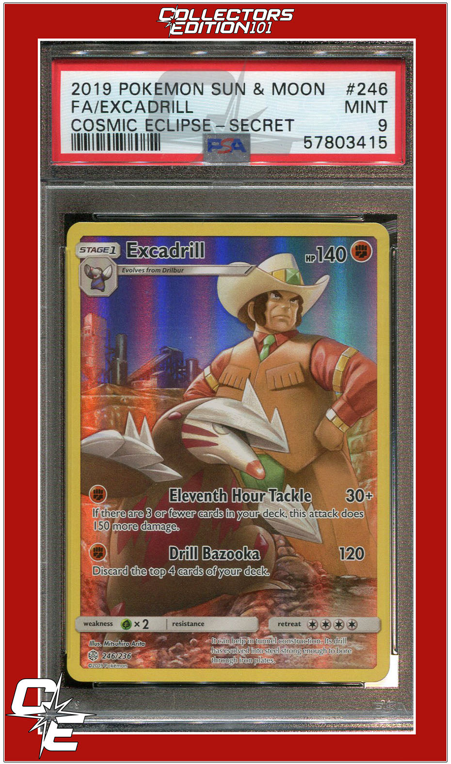 Cosmic Eclipse 246 Full Art Excadrill Secret PSA 9