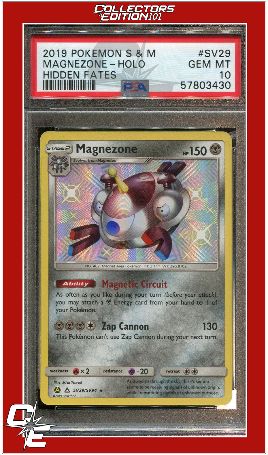 Hidden Fates SV29 Magnezone Holo PSA 10